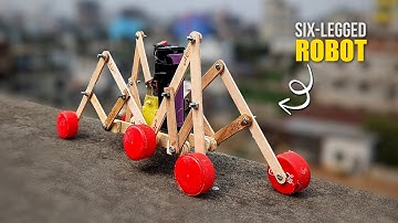 How to make Robot for science exhibition | Six-legged link mechanism Robot