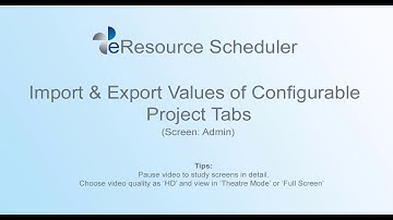 Import & Export Values of Configurable Project Tabs - eRS Project Resource Management Software