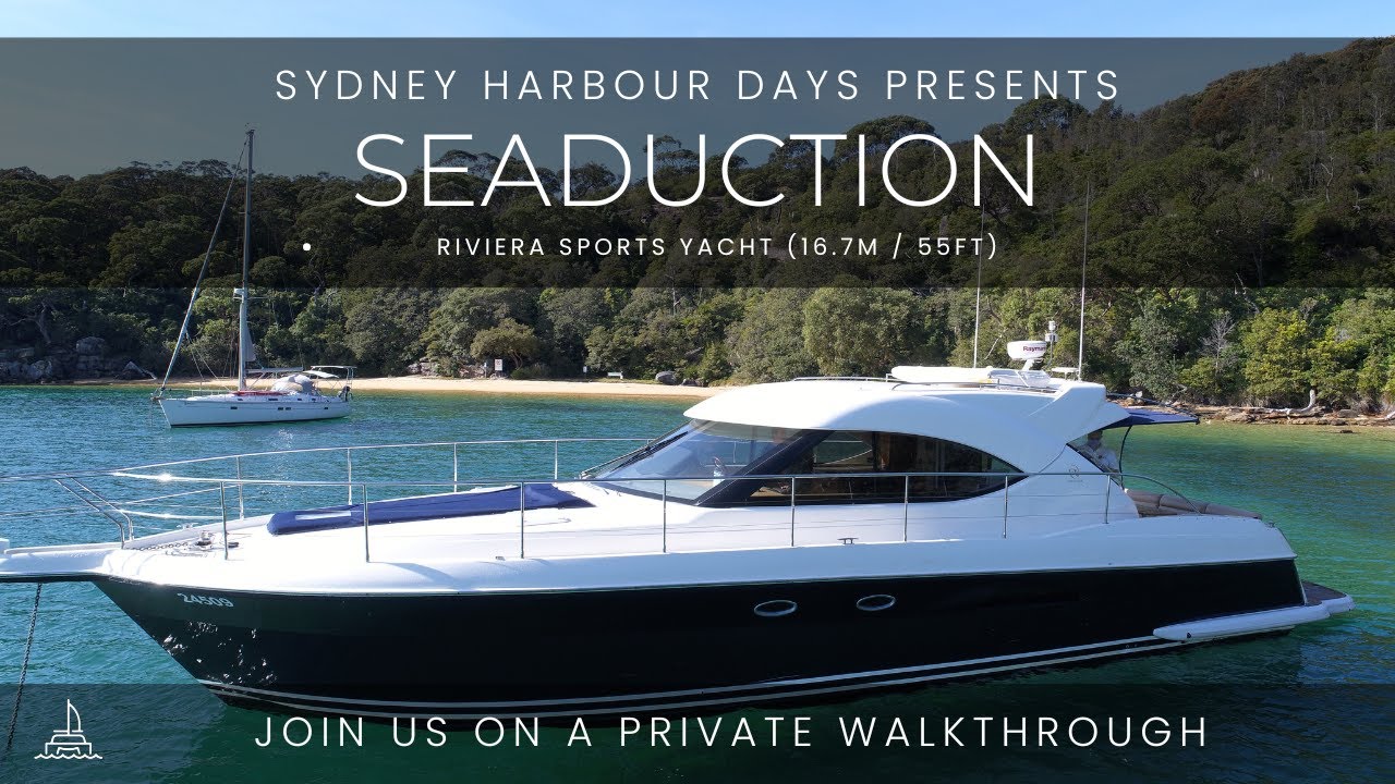 Seaduction | 16.7m / 55ft Riviera Sports Yacht Walkthrough | Sydney Harbour Boat Hire
