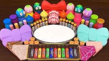 BOW!! Mixing Random Things into GLOSSY Slime!! Series #171 Satisfying Video