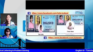 English 10  - Tuesday Q1 Week 5 Employing Analytical Listening in Problem Solving