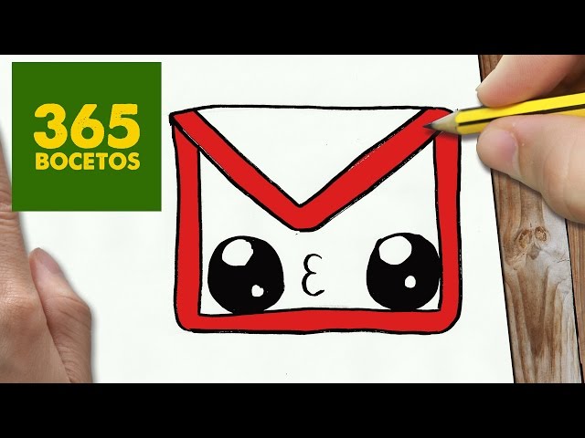 COMO DIBUJAR LOGO GMAIL KAWAII PASO A PASO - Dibujos kawaii faciles - How  to draw a logo Gmail 