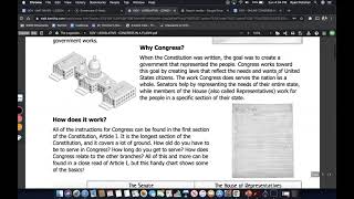GOV - UNIT SEVEN - LESSON ONE - Congress in a Flash!