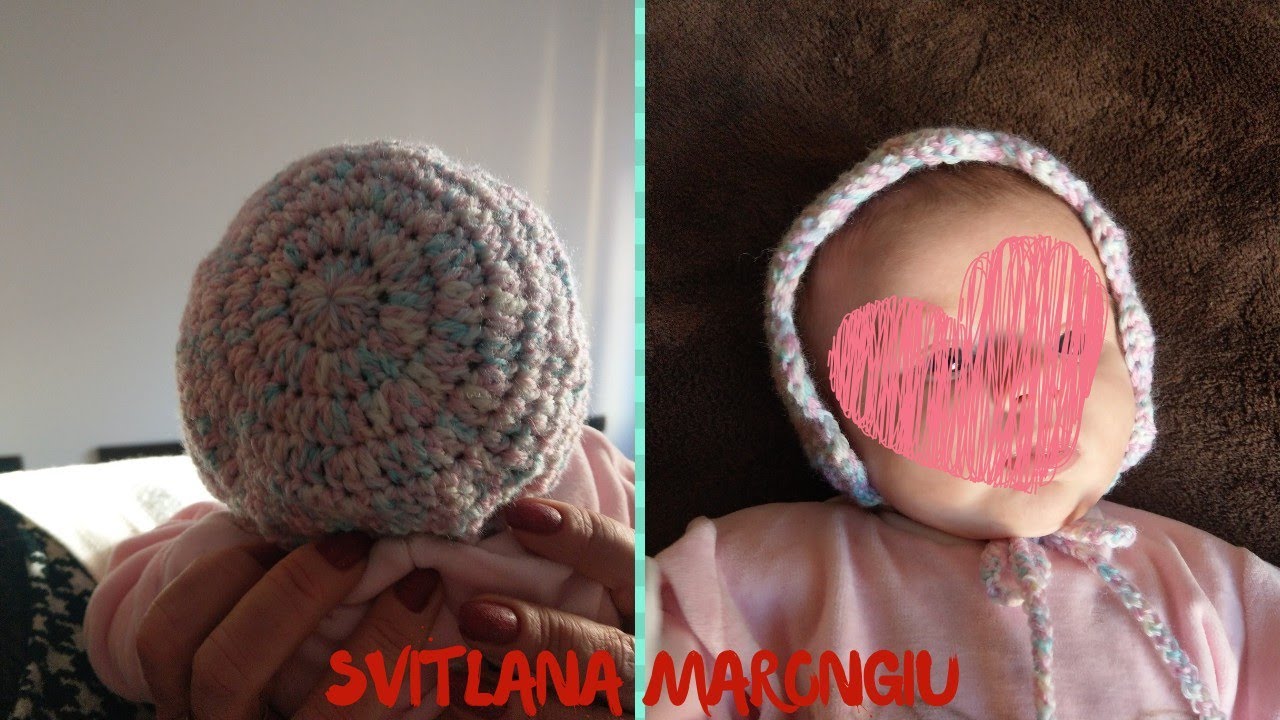 Tutorial Uncinetto: Cuffietta da neonato/a con i laccetti all'uncinetto -  YouTube