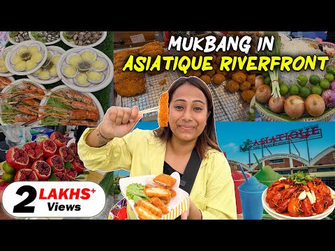 Mukbang | Cheese Fried Chicken, Coconut, BBQ Veggies, Slush | ASIATIQUE RIVERFRONT