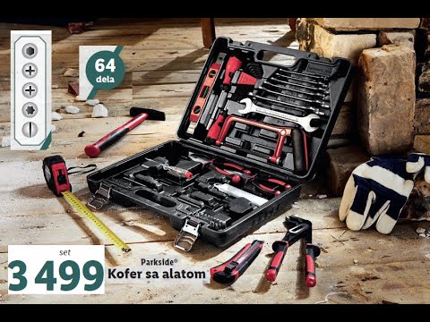 Parkside Tool Kit 64 Piece Set 29.99E Kofer Sa Alatom set sa 64 dela -  YouTube