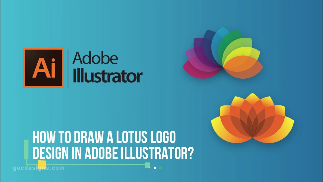 How To Draw A Lotus Logo Design In Adobe Illustrator Youtube