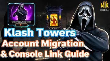 HOW TO PLAY KLASH TOWERS, MIGRATE ACCOUNT, CONSOLE LINK & GHOSTFACE PACK OPENING | MK MOBILE