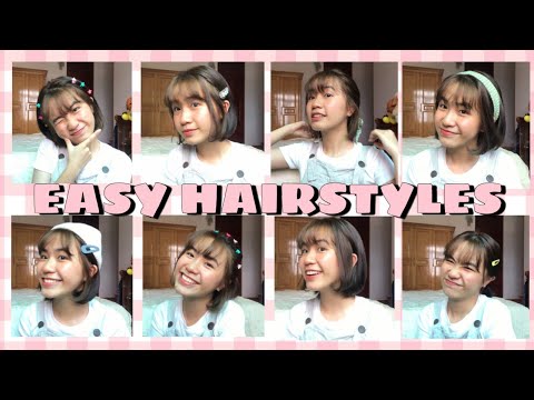 Tạo kiểu cho tóc ngắn đi học | CÁC KIỂU TÓC NGẮN SIÊU DỄ THỰC HIỆN | FOR LAZY DAY | HOW I DO MY HAIR | Bơ Bơ