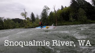 Whitewater SUP on Snoqualmie River from Plum River Access Point