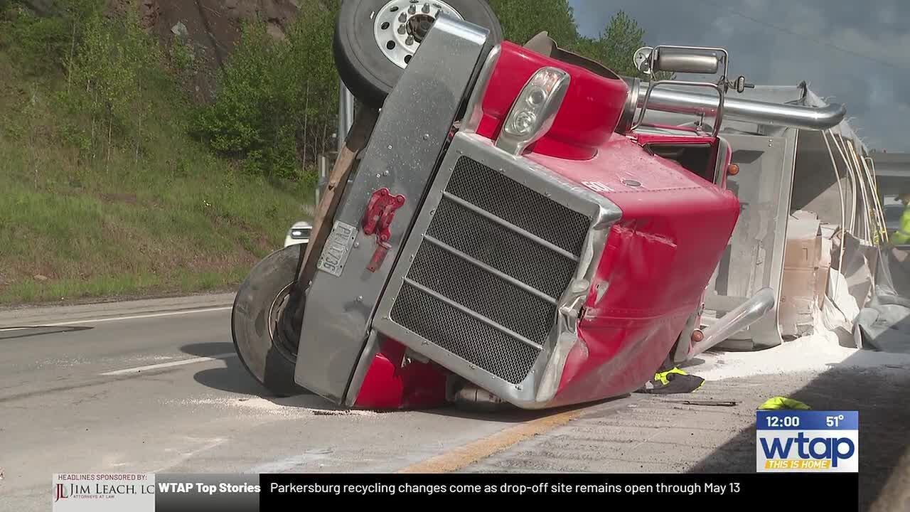 Tractor-trailer rollover shuts down parts of Route 50 - YouTube