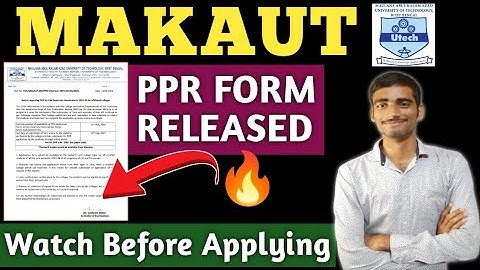 Makaut PPR Form released😍|Should you apply for PPR? #makaut #makaut_exam
