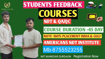 Student Journey From Classroom To Career | NDT & QA/QC Training At Americans NDT Institute 