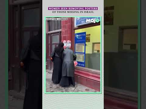 'This Is For Palestine' I Women Take Down Posters Of Missing Israeli Children In London #viral