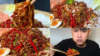 MUKBANG EATING PAPAYASALAD PEPPER BEAT 200 | បុកល្ហុងម្ទេស200គ្រាប់