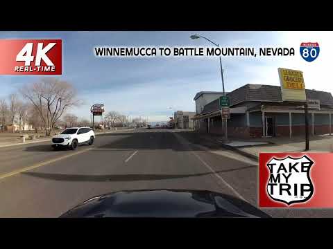 Interstate 80 Across Nevada: Winnemucca to Battle Mountain on I-80 in 4k HD