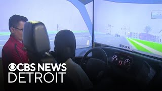 Dearborn high school students participate in driving simulator