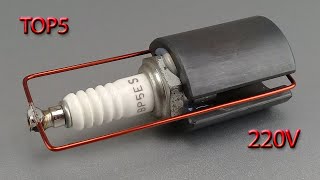 Top 5 amazing electric free energy generator 220 volt electricity with magnetic gear and spark plug