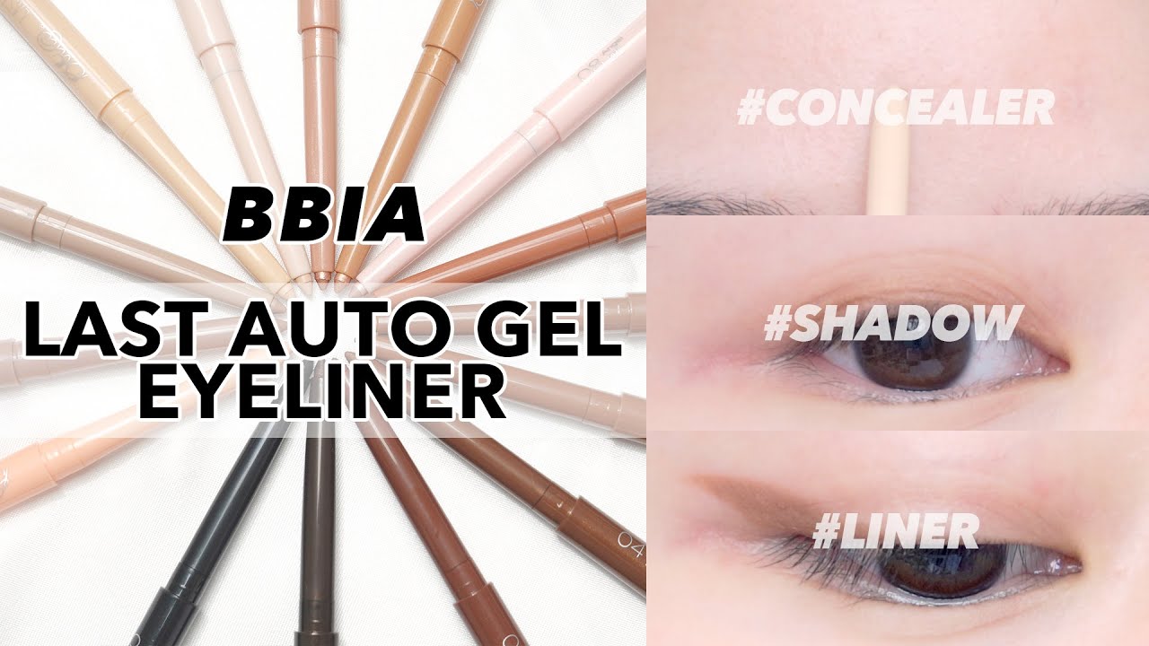 BBIA Last Auto Gel Eyeliner all colors swatch / Multi use eyeliner /  concealer , eyeshadow , liner 