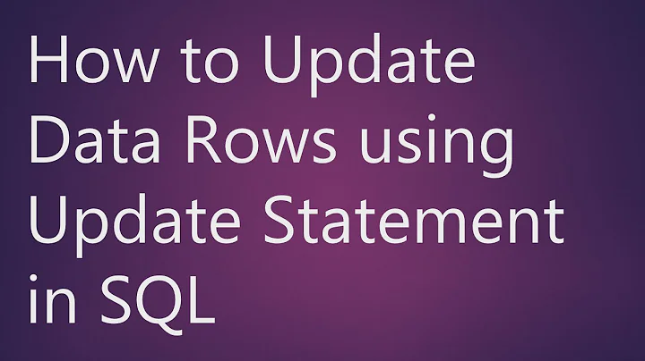 Learn How to Update Data Rows using Update Statement in SQL