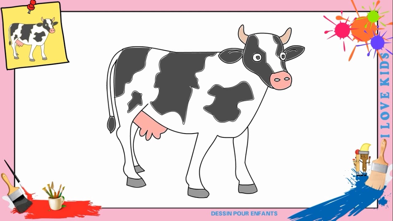 Dessin Vache 2 Comment Dessiner Une Vache Facilement Etape Par Etape Pour Enfants