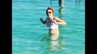 Lindsay Lohan In A White Bikini In Abu Dhabi