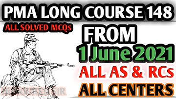 PMA LONG COURSE 148 ALL SOLVED MCQs OF 1 JUNE 2021 | Pma Long Course 2021| Honoured Sir
