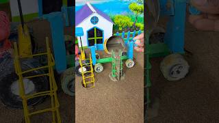 🚜🔥Homemade Mini Tractor Cement PillarProject | Real Working #shorts #youtubeshorts