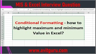 Conditional Formatting - How to highlight maximum and minimum Value in Excel?