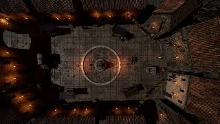 D&D | Town Center Night | Animated Battle Maps