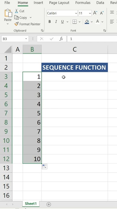 Sequence numbers with SEQUENCE function in Excel #shorts #viral # ...