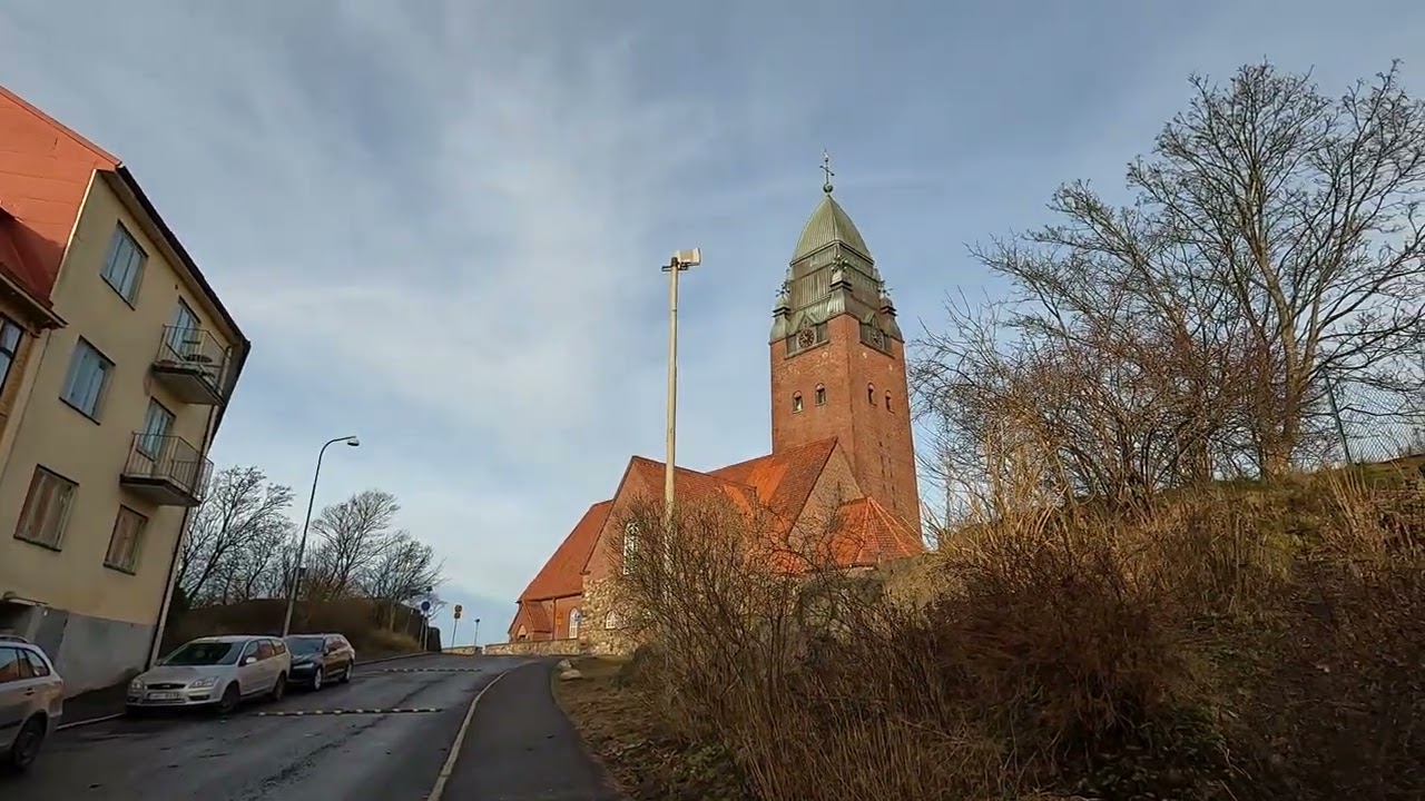 Gothenburg Sweden Walk from Bäckegatan to Masthugget's church viewing platform 4k se