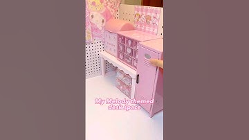 My Melody Desk Makeover #shorts #short #desk #desksetup #aesthetic #kawaii #pinterest #sanrio #cute
