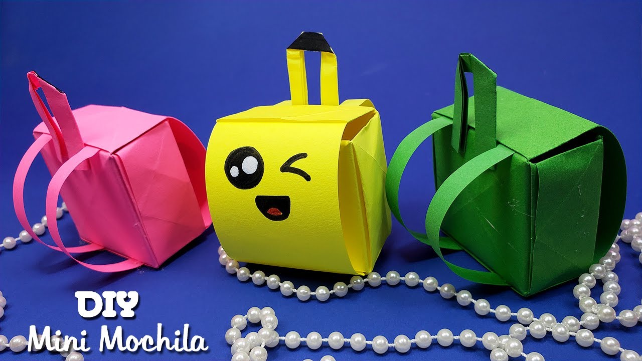 Mochila Origami 🎒 How to Make a Papel School Bag | DIY Origami Crafts ...