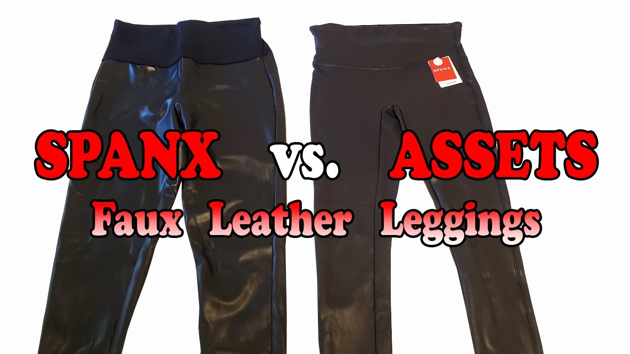 SPANX vs. ASSETS Faux Leather Leggings Comparison Video! Trying Them On,  Measurements, Price + More! 