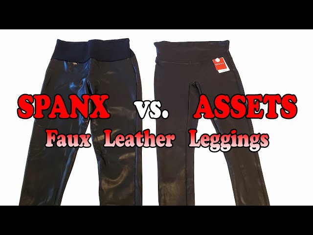 SPANX vs. ASSETS Faux Leather Leggings Comparison Video! Trying Them On,  Measurements, Price + More! 