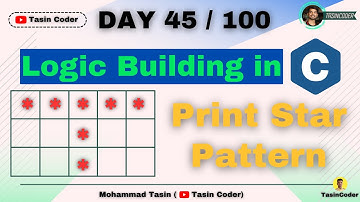 How to build logic in Coding | Print Alphabet Star Pattern | Tasin Coder |  #day45 #logic