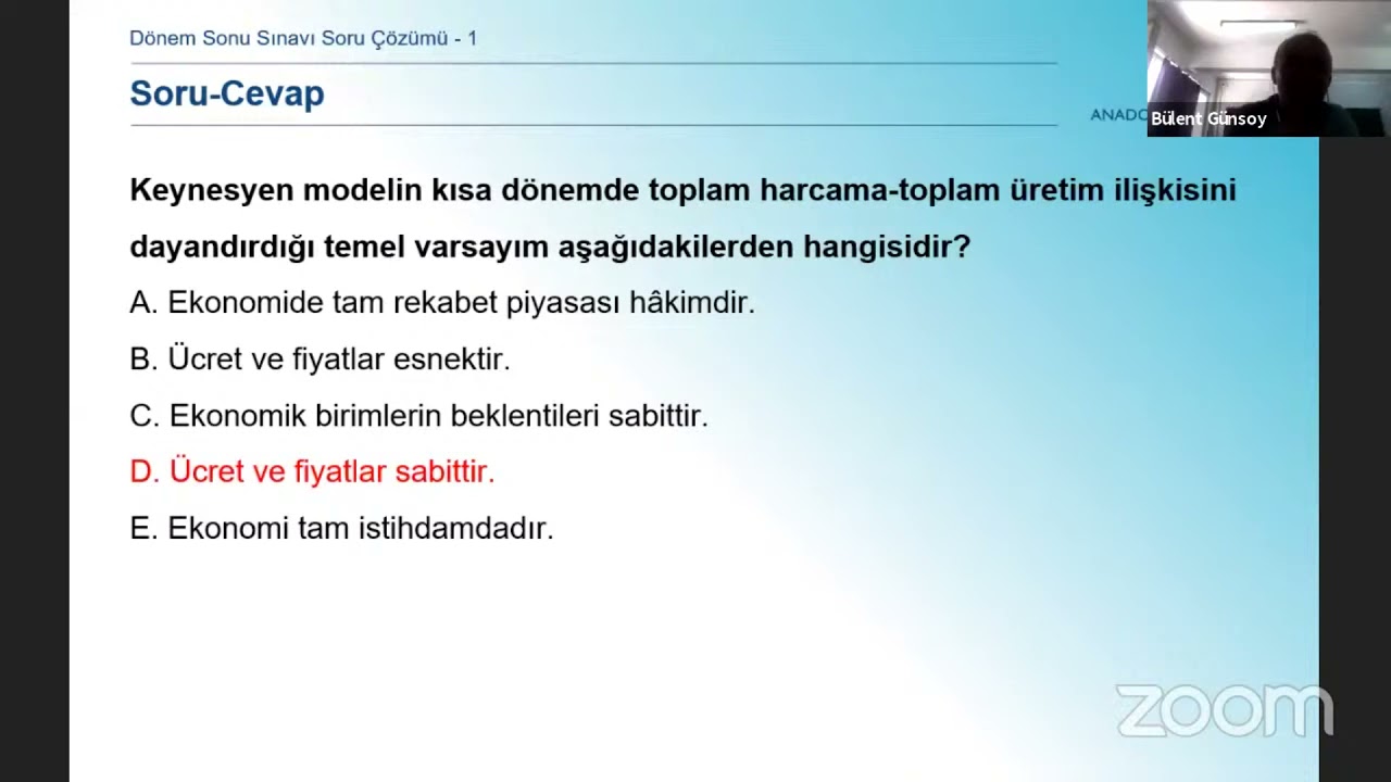 IKT104U - İKTİSADA GİRİŞ II (Soru Çözümü)