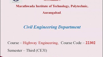 Unit 2- Highway Engineering (22302) Lecture 4