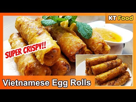 EGG ROLLS RECIPE - How to Make Vietnamese Egg Rolls [ SUPER CRISPY SKIN ] KT Food Adventure