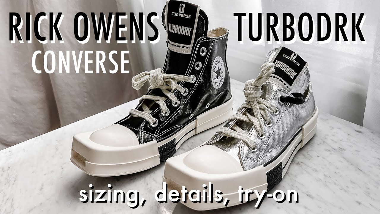 RICK OWENS DRKSHDW X CONVERSE TURBODRK Chuck 70 Review | DRKSTAR  comparison, sizing, details, try-on - YouTube