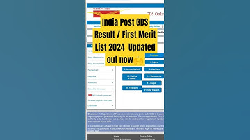 India Post GDS Result / First Merit List 2024  out now🙌