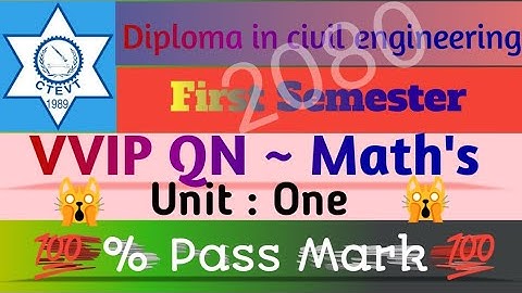 DCE_First_Semester || E.Mathematics VVIP QNS || First Unit || Ctevt