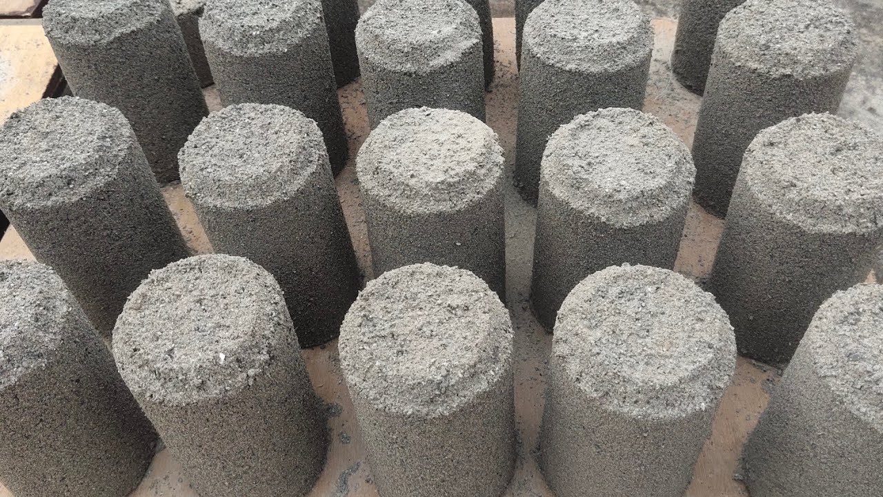 Asmr- Big super dusty sand cement cylinders dry+water 💦crumbling 🎉HBD Satakshi🎂