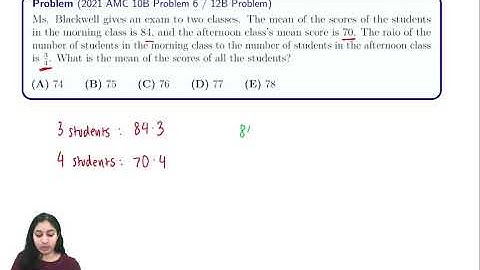 2021 AMC 10B #6 / 12B #4 (Using a clever application of Average Formula)