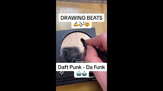 DRAWING BEATS ✍️🎶🤯 Daft Punk - Da Funk 🤖🤖 #shorts