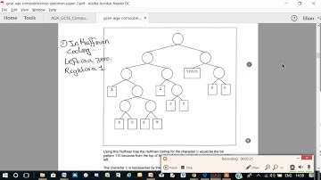 GCSE AQA ComputerScience Specimen Paper 2 No 2 - Huffman Coding