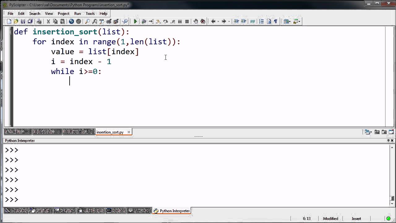 ⁣Insertion Sort in Python