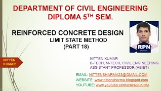 1 LIMIT STATE METHOD (PART 18) REINFORCED CONCRETE DESIGN