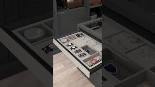 Leather Touch Undermount Rail Jewelry Drawer / Gizli Raylı Mücevherlik #wardrobe  #accessories